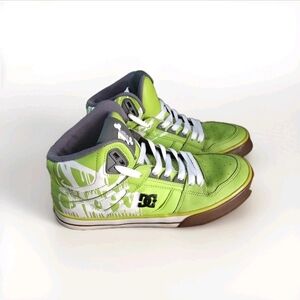 Green and White High-Top Sneakers